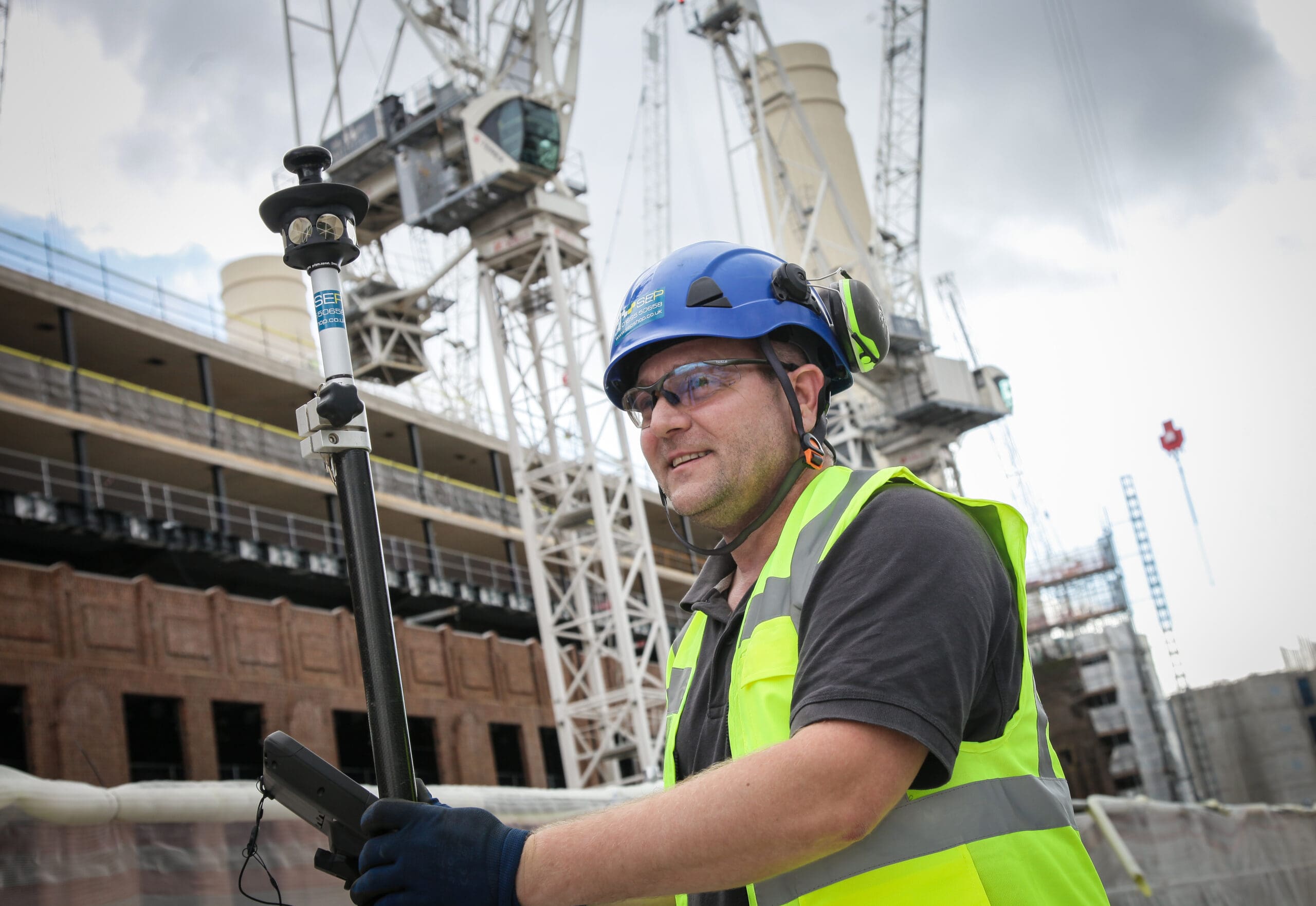 Setting out engineer in Harlow marking out site layout